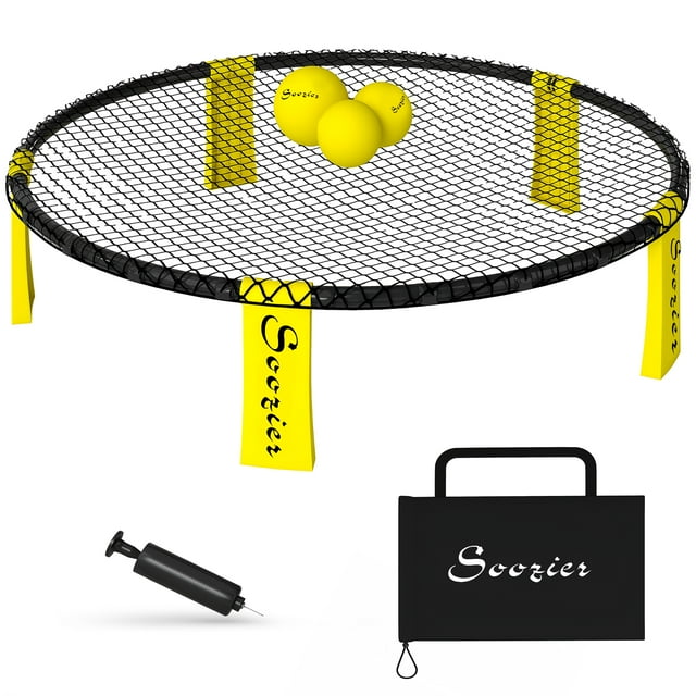 Soozier Ensemble de Jeu de Balle à Picots, Mini Ensemble de Jeux de Plage avec Filet Rond