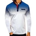 thumbnail image 2 of Blusa de manga larga con estampado de ocio de negocios degradado de primavera para hombre Pompotops oipoqjl27983, 2 of 4