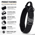 thumbnail image 5 of Tactical Dog Collar, Adjustable Military Training Nylon Dog Collar with Control Handle and Heavy Metal Buckle for Medium and Large Dogs, with Patches and Airtags Case, 5 of 9