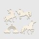 thumbnail image 2 of 1 Set Unfinished Wooden Rainbow Cutouts Wood Unicorn Cutouts for DIY Crafts, 2 of 2