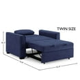 thumbnail image 6 of Nantucket Pull-Out Chenille Sleeper Sofa with Accent Pillows, Twin Size, Navy, 6 of 6