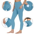 thumbnail image 6 of Dwellite Girls Athletic Leggings Ankle Length High Waisted Yoga Pants with Pockets for Kids Teen 5-13Y Blue 160, 6 of 7