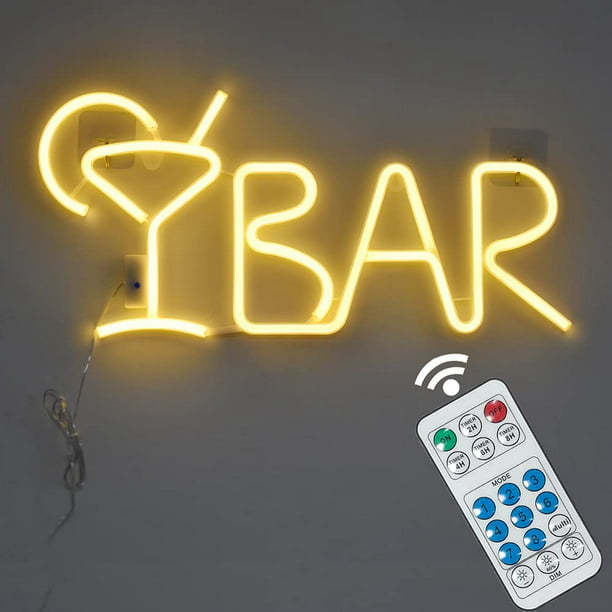 Led Neon Light Letters Neon Cocktail Sign Marquee Word Signs With Remote Control Decorative Light Wall Night Light For Party Bar Home Decoration Walmart Com
