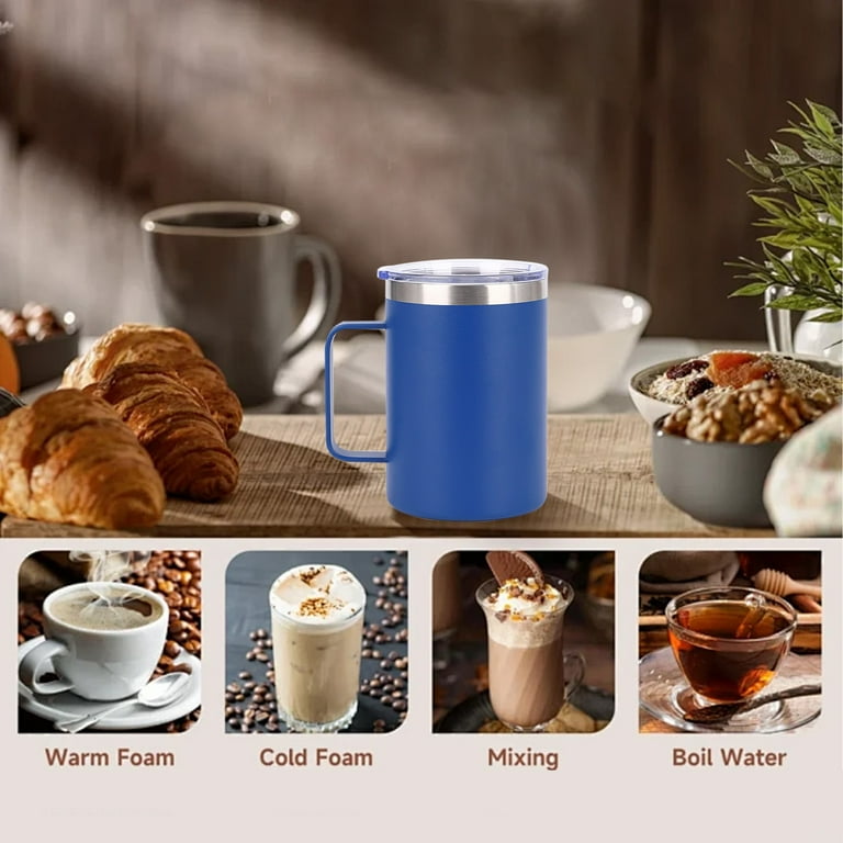 Coffee Mug with Lid,Insulated Tumbler with Handle,8 oz Stainless Steel Cup  for Home,Office,Camping,Thermal Insulation Outdoor Portable Comfortable  Handle Heat and Cold Available - Walmart.com