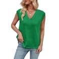 thumbnail image 2 of Womens V Neck Sweater Vest Oversized Ribbed Knit Sleeveless Casual Loose Fit Pullover Tank Top Green M, 2 of 9