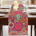 thumbnail image 3 of Table Runners 90 Inches Long Dress Scarves, Colorful Ethnic Farmhouse Coffee/Dining/Kitchen Table Runner for Living Room, Modern Abstract National Geometric Red 13x90 Inch, 3 of 9