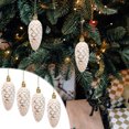 thumbnail image 2 of 5 Pcs Christmas Pinecone Glass Ornaments- Fall Hanging Pine Cone Painted Glass Ornaments- Glitter Pinecone Christmas Ornament for Xmas Tree DIY Crafts Fall Thanksgiving Day Decoration, 2 of 4