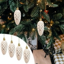 Hmgxay Christmas Ornaments, Decorative Painted Fruit Balls for Tree Hanging, Festive Fruit Pendants for Holiday Decor, Unique Nut Shaped Christmas Decorations for Seasonal Celebrations(Beige)
