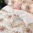 thumbnail image 5 of Antique Rose Bedding 100% Cotton Vintage Floral TwinXL Zipper Duvet Cover Shabby Retro Romantic Ruffle Bed Cover Bedroom Decor Soft 600 TC - No Insert, 5 of 5