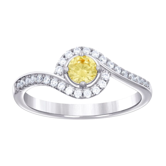925 Sterling Silver Womens Yellow White Cubic Zirconia Fashion Ring 5.8mm Wide Size 8 Ring for Women