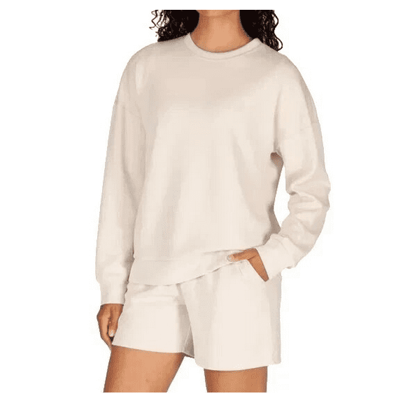 Lazy Pants Women's Luxe Crewneck Sweatshirt, Cream, Size Medium