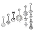 thumbnail image 4 of Juego de seis piezas de piercing para el ombligo en oro rosa Joyas para piercing en el ombligo, 4 of 5