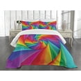 thumbnail image 3 of Ambesonne Trippy Quilted Bedspread Set 3 Pcs, Abstract Art Vivid Swirl, Queen Size, Multicolor, 3 of 5