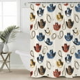 thumbnail image 4 of Shower Curtain, Classic Western Cowboy Desert Waterproof Shower Curtain Set with Hooks for Bathroom Showers,Stalls and Bathtubs,72x84In Watercolor Red Blue Hat, 4 of 9