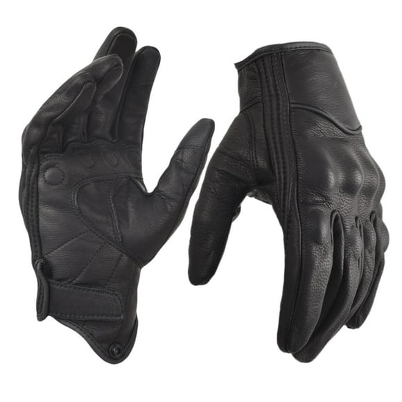 Guantes de Moto Sibewora Negro Cuero con Pantalla táctil 2XL para Hombre