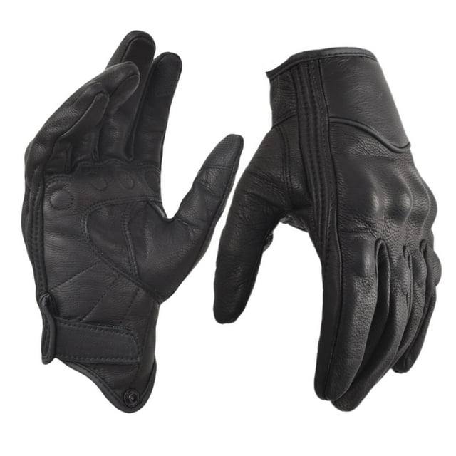 Guantes de Moto Sibewora Negro Cuero con Pantalla táctil 2XL para Hombre
