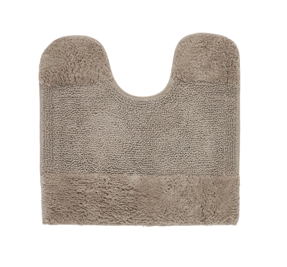Better Trends 20" x 20" U-Shape Toilet Rug 100% Cotton Non Slip Tufted Contour Bath Mat, Water Absorbent Bathroom Rug, (Beige) Granada Collection