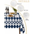 thumbnail image 5 of Bohemia Rectangle Tablecloth, Minimalist Geometric Pattern Abstract Dark Blue Waterproof & StainResistant Tablecloth, Washable Oil-proof Table Cover for Dining/Party/Wedding/Camping/Buffet 54x108 In, 5 of 9