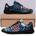thumbnail image 3 of We Wish You Ameri ChriStas Santa American flag Shoes Sneakers Black Size 4, 3 of 7
