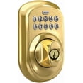 thumbnail image 4 of Schlage Bright Brass Steel Electronic Deadbolt, 4 of 8