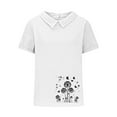 thumbnail image 4 of Teissuly Women's Casual Retro Style Casual Printed Short Sleeve Blouse V-Sleeve Blouse/Shirt, 4 of 4
