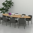 thumbnail image 2 of 8 Person Modular Oval Conference Table Metal Bases 10Ft Power And Data, 2 of 6