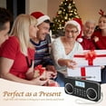 thumbnail image 3 of Wiher Portable FM Radio with Bluetooth, MP3 Player, TF/USB Playback & 10 Presets, Rechargeable Battery, 5W Stereo Sound for Home, Travel, and Outdoor Use Black, 3 of 8