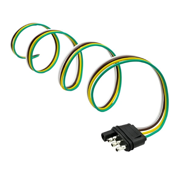MELIVO Flat Connector Socket, 4 Pin Trailer Plug Wiring Harness, Trailer Light Wiring Harness Extension, 4-Pin Connector, Trailer Wire Extension, 4 Pin Trailer Plug Socket, Towing