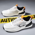 thumbnail image 4 of Men'S Low-Top Sneakers - Breathable Mesh & Synthetic, White & Black Accents, Cushioned MD/Rubber Sole, Lace-Up Casual & Light Sports Shoes  Versatile Footwear, Modern Sneakers for All-Season Comfort,, 4 of 8