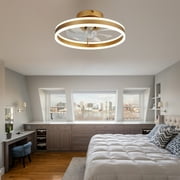 20 Gold Flush Mount Reversible Ceiling Fan with APP Control, 6-Speed Low Profile Ceiling Fan with Light and Remote