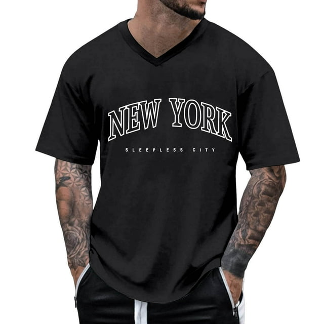 T-shirt à Manches Courtes Col Rond Surdimensionné pour Hommes Imprimé Graphique Ville Coupe Ample Confort Décontracté Été