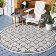 thumbnail image 2 of SAFAVIEH Courtyard Claudia Geometric Indoor/Outdoor Area Rug, Light Grey/Black, 6'7" x 6'7" Square, 2 of 7
