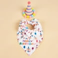 thumbnail image 6 of Reheyre 1 Set Pet Hat Neckerchief Letter Printing Eye-catching Pet Dogs Hat Bib Birthday Costume Pet Supplies, 6 of 8