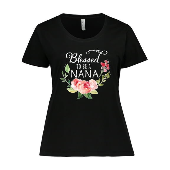 Inktastic Blessed to Be a Nana with Flowers Women's Plus Size T-Shirt