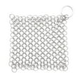 thumbnail image 2 of Square Stainless Steel Cast Iron Skillet Cleaner with Hanging Ring Practical Efficient Chainmail Cleaning Scrubber Kitchen Accessories, 2 of 10