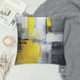 thumbnail image 2 of COMIO  Yellow Black Throw Pillow Covers, White Modern Abstract Art Painting Throw Pillows for Couch, Gray Artwork Pillow Covers Square Cushion Cover Gift for Couch Sofa, 2 of 5
