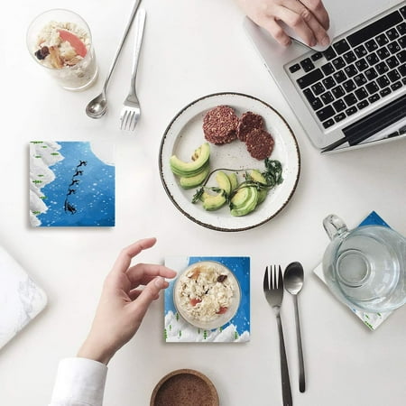 

FMSHPON Merry Christmas Set of 6 Coaster for Drinks Absorbent Ceramic Stone Coasters Cup Mat with Cork Base for Home Kitchen Room Coffee Table Bar Decor