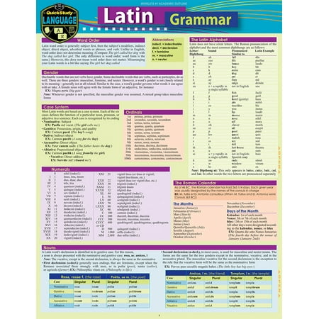 Latin Grammar : a QuickStudy Language Reference (Best In Latin Language)