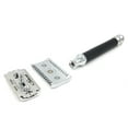thumbnail image 3 of Parker 26C - Black Handle Three Piece OPEN COMB Double Edge Safety Razor & 5 Parker Premium Blades, 3 of 5