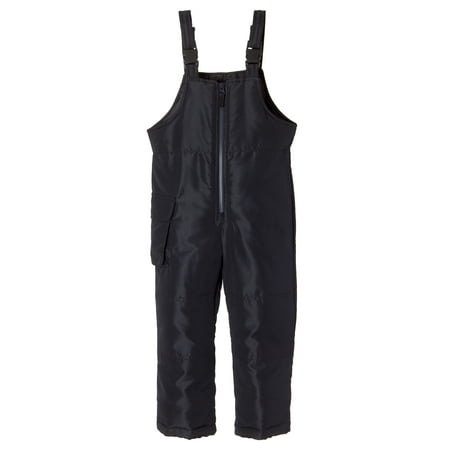 Sportoli Kids Water Resistant Snowboard Skiing Snowbib Snowpants Snow Bib Pants - Black (Size 3T)