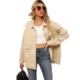 thumbnail image 1 of Qudderr Veste en Jean pour Femmes, Manches Longues, Décontractée, Style Cowboy, Printemps Automne, P-TTG, 1 of 9
