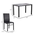 thumbnail image 5 of Riley 5 Piece Dining Table Set- Wood- 4 Chairs- White Fabric Upholstery, 5 of 6
