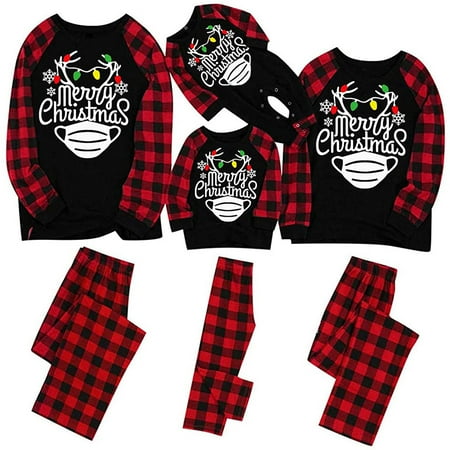 

HAWEE Christmas Family Matching Pajamas Sets Plaid PJs Sleepwear Loungewear