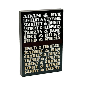 Famous Couples Sign - Home Decor - 1 Piece