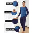 thumbnail image 3 of Mens Cotton Pajama Sets Long Sleeve Sleepwear for Men 2 Piece Mens Loungewear Sets with Pocket, Sizes S-XXL, 3 of 10