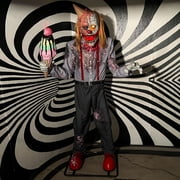 Haunted Hill Farm Haunted Hill Farm 6.9 ft. Motion-Activated I Scream Clown Halloween Animatronic by Tekky, HHSCREAMCLWN-1FLSA