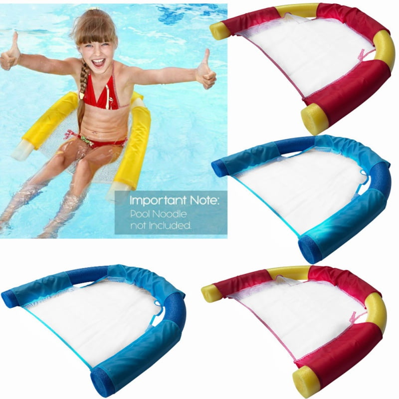 2 Pack Floating Pool Chair Noodle Sling Swimming Mesh Net Seat Water Float Blue 