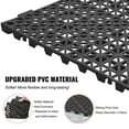 thumbnail image 3 of KFFKFF Modular Interlocking Cushion, 12 Pack 12" x 12" Splicing Drainage Mats, Soft PVC Interlocking Drainage Floor Tiles,Non-Slip Drainage Holes for Restroom, Bathroom, Kitchen, Pool, Wet Areas, Blac, 3 of 9