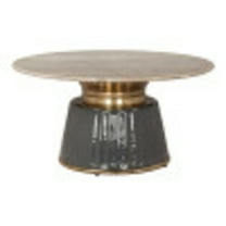 Glasa Coffee Table Multicolor Coffee Table, Modern Style, Natural Marble round shape tabletop, MDF, Indoor Living