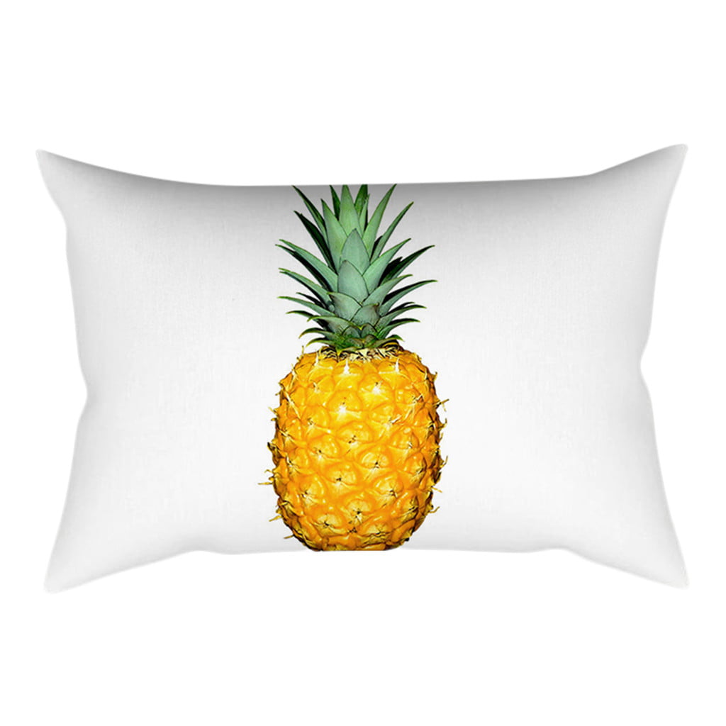 18''Cotton Linen Pineapple Pillow Case Cover Sofa Waist Cushion Cover Home Decor 